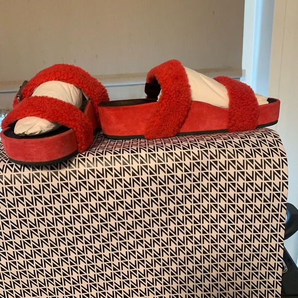 Rag and Bone Evin Red Suede Sandals - Picture 1 of 15